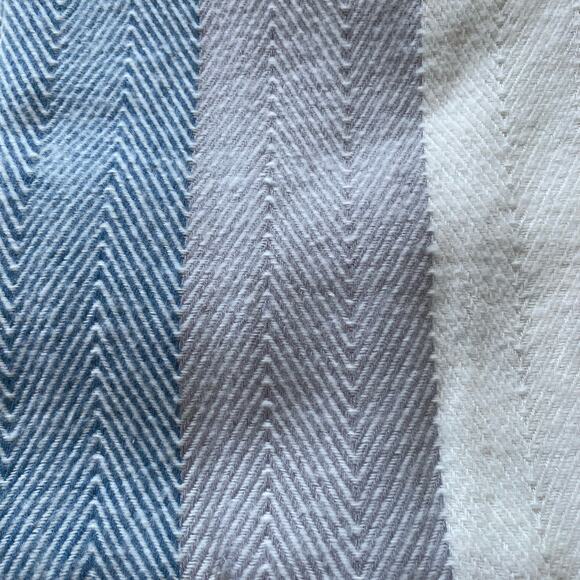 MOTINI 100% Cotton Knit Throw Blanket 50 x 60 inch Stiped Decorative Blanket - Picture 5 of 9